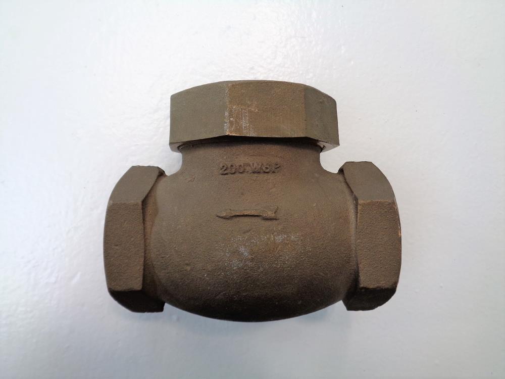 United 2" NPT Spring Lift Check Valve, 200 WSP, Bronze